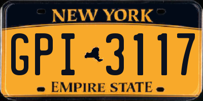 NY license plate GPI3117