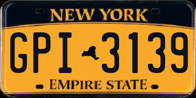 NY license plate GPI3139