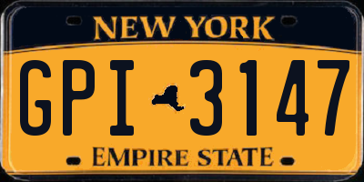 NY license plate GPI3147