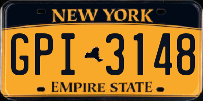 NY license plate GPI3148