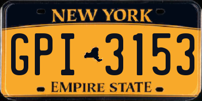 NY license plate GPI3153