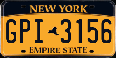 NY license plate GPI3156