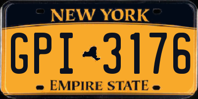 NY license plate GPI3176