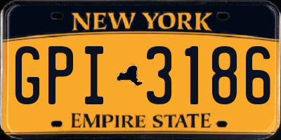 NY license plate GPI3186