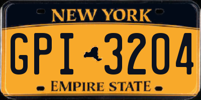 NY license plate GPI3204