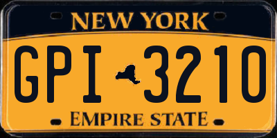 NY license plate GPI3210