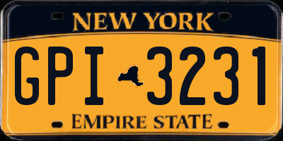 NY license plate GPI3231