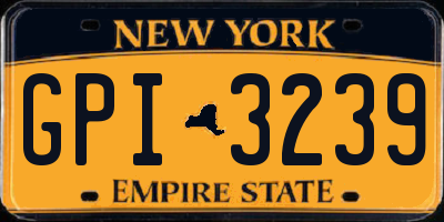 NY license plate GPI3239