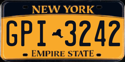 NY license plate GPI3242