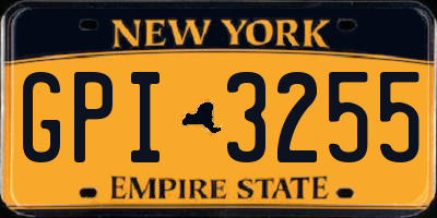 NY license plate GPI3255