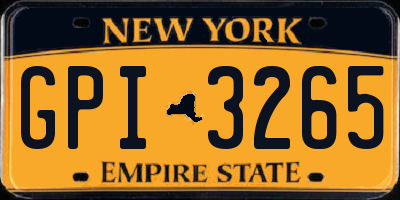NY license plate GPI3265