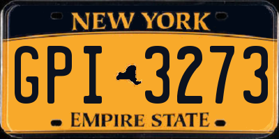 NY license plate GPI3273