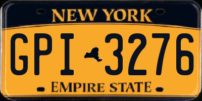 NY license plate GPI3276
