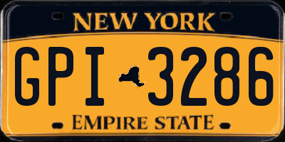 NY license plate GPI3286