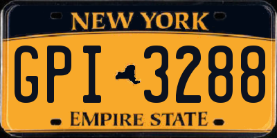 NY license plate GPI3288