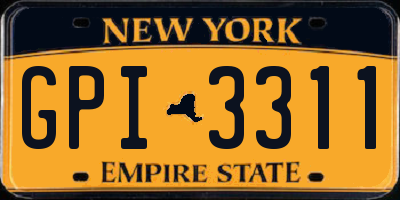 NY license plate GPI3311