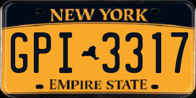 NY license plate GPI3317