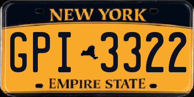 NY license plate GPI3322
