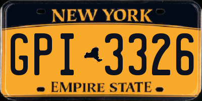 NY license plate GPI3326