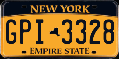 NY license plate GPI3328