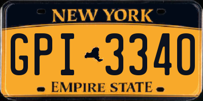 NY license plate GPI3340