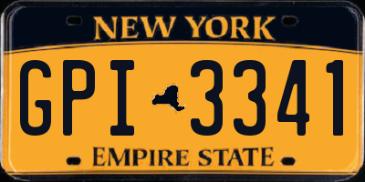 NY license plate GPI3341