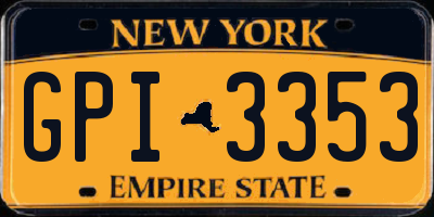 NY license plate GPI3353