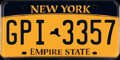 NY license plate GPI3357