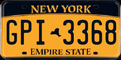 NY license plate GPI3368