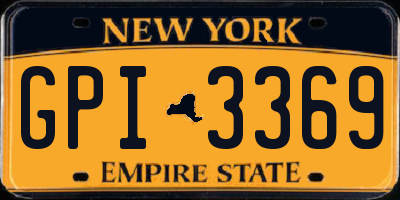 NY license plate GPI3369