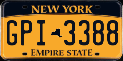 NY license plate GPI3388