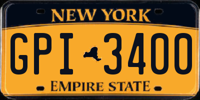NY license plate GPI3400