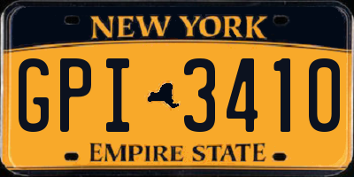 NY license plate GPI3410
