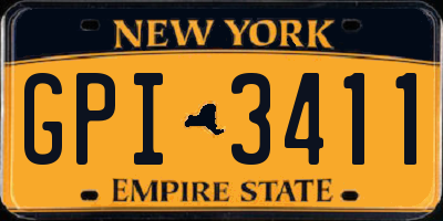 NY license plate GPI3411