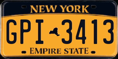 NY license plate GPI3413