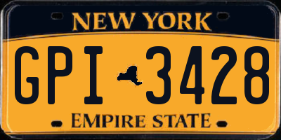 NY license plate GPI3428