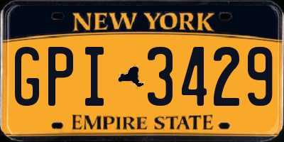 NY license plate GPI3429