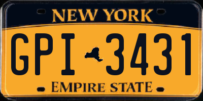 NY license plate GPI3431