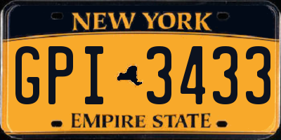 NY license plate GPI3433
