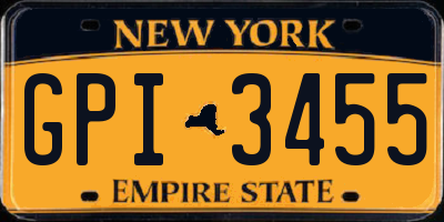 NY license plate GPI3455