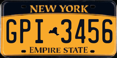NY license plate GPI3456