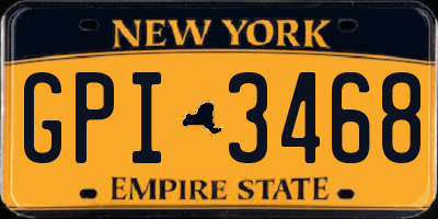 NY license plate GPI3468