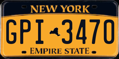 NY license plate GPI3470