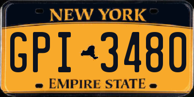 NY license plate GPI3480