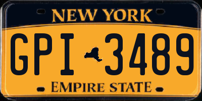 NY license plate GPI3489