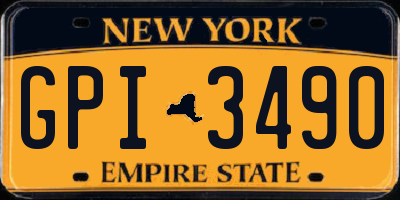 NY license plate GPI3490