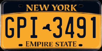 NY license plate GPI3491