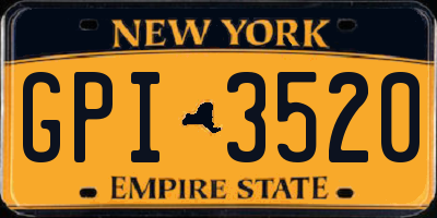 NY license plate GPI3520