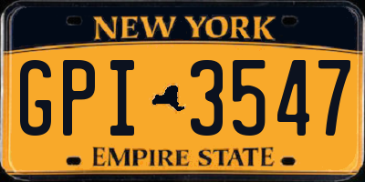 NY license plate GPI3547