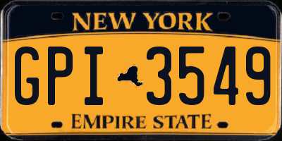 NY license plate GPI3549